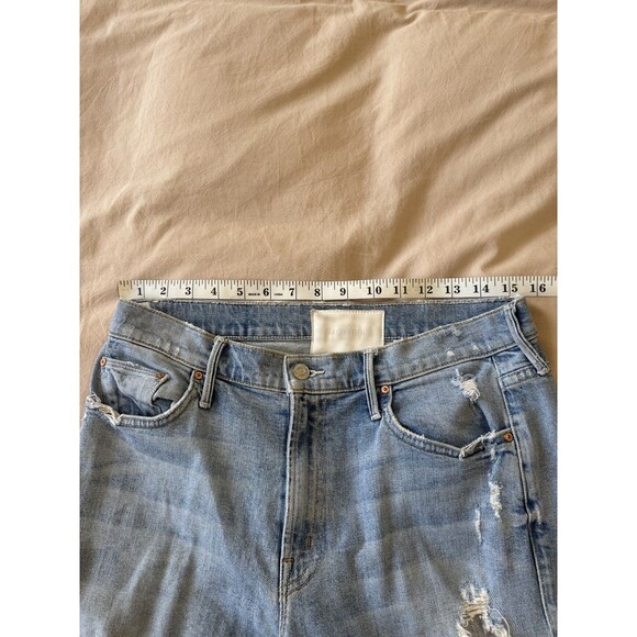 Mother Superior Womens 27 Blue Denim Distressed The Sinner Jeans Crop Frayed - Picture 4 of 12